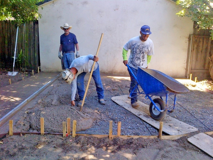 Picture of a concrete driveway being installed
